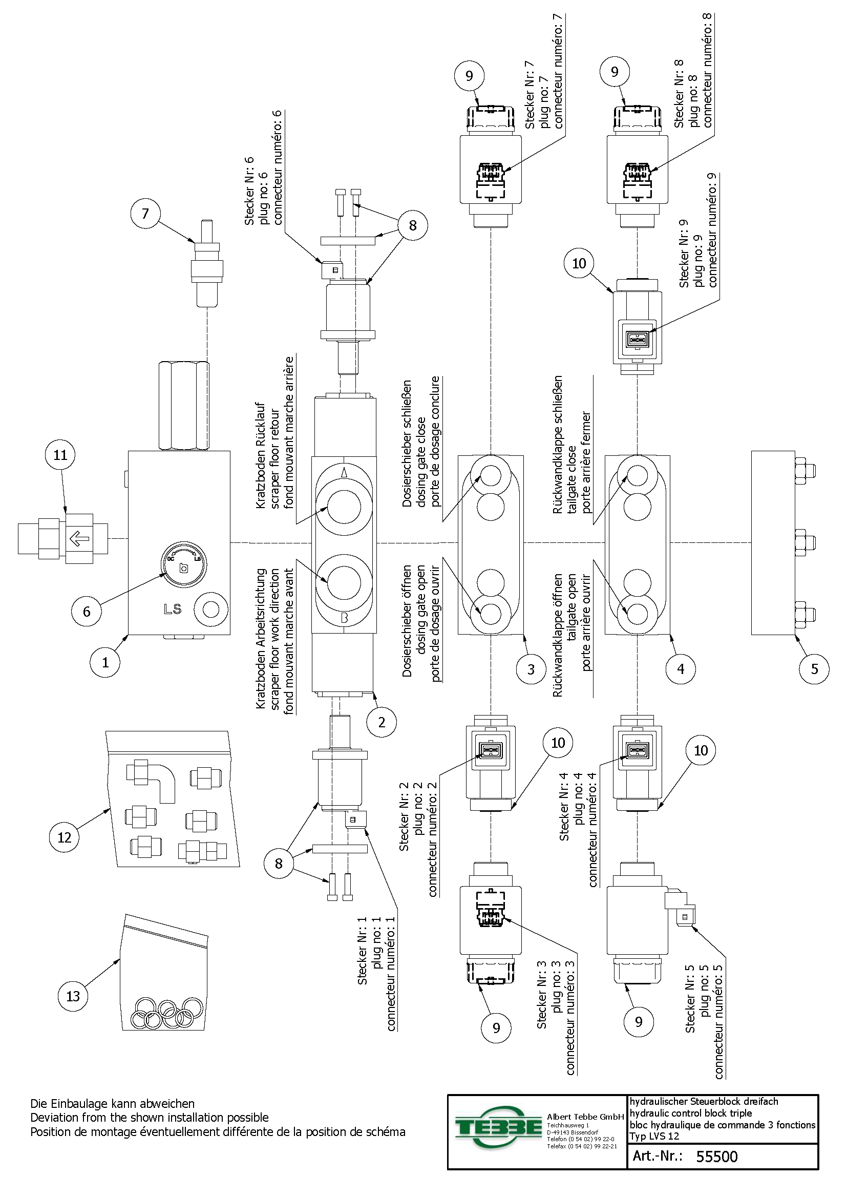 Hydraulische regelklep 3-voudig LVS12